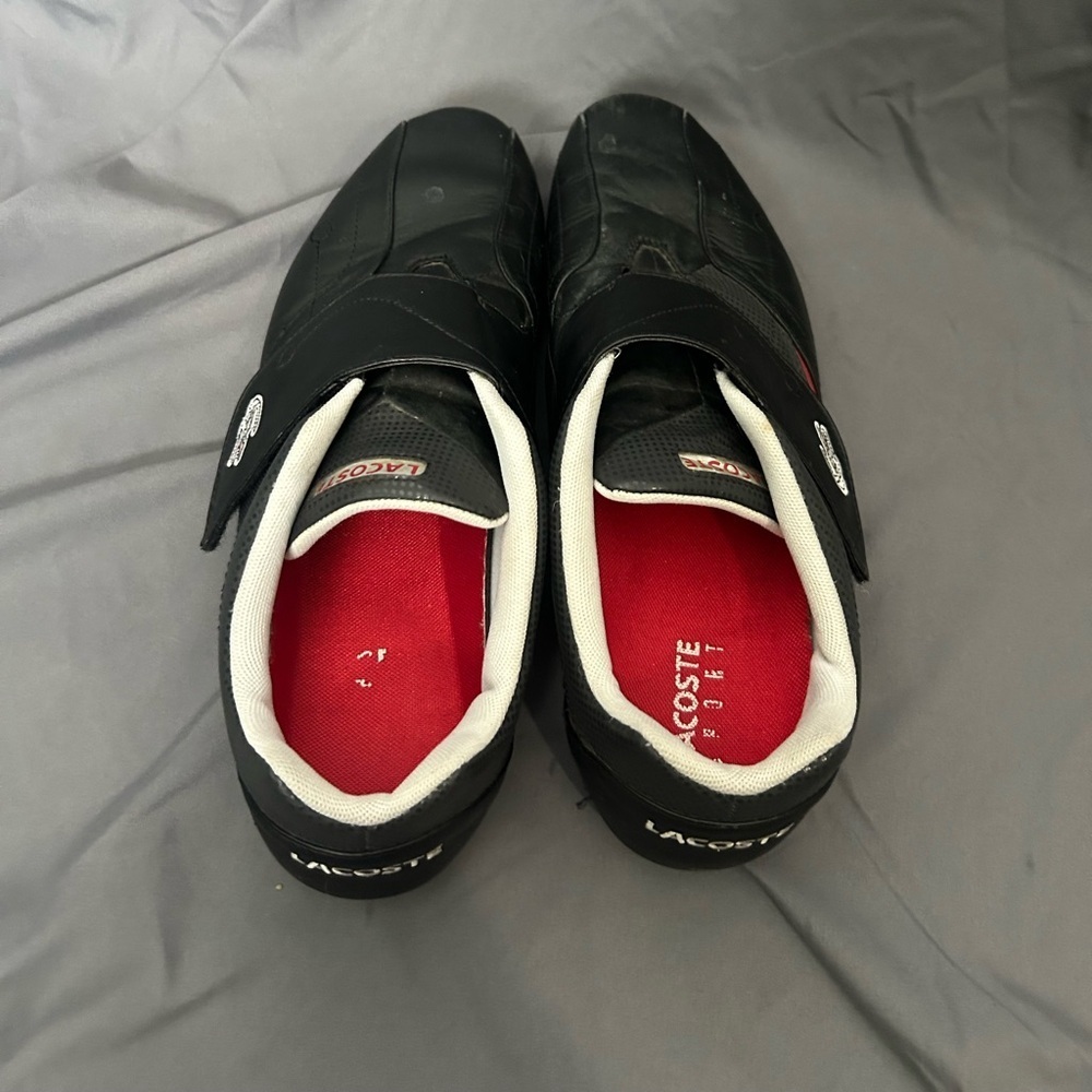 Lacoste Protect CRT low-top sneaker black red leather velcro closure Size 11.5 - Picture 6 of 10